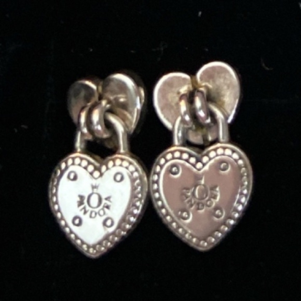 PANDORA Love Locks Heart-Shaped Dangle Earrings, Sterling Silver 925